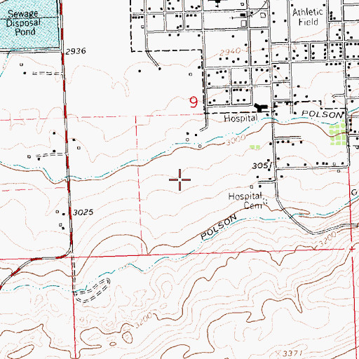 Topographic Map of Polson High School, MT