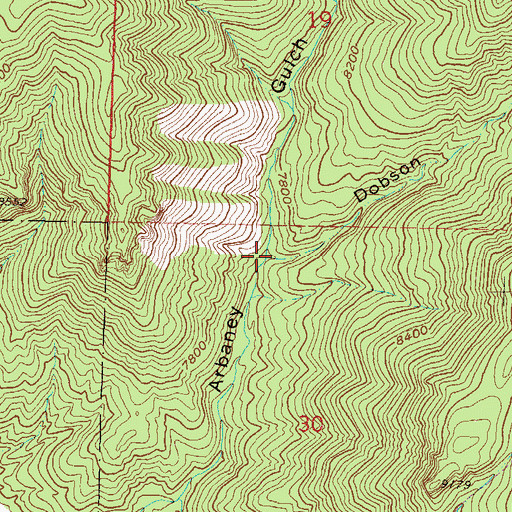 Topographic Map of Dobson Gulch, CO