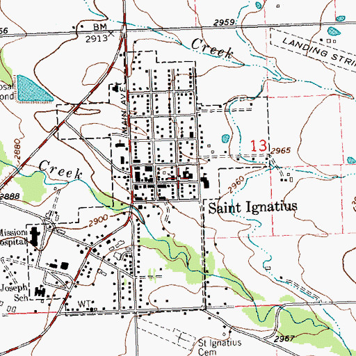 Topographic Map of Saint Ignatius Elementary School, MT