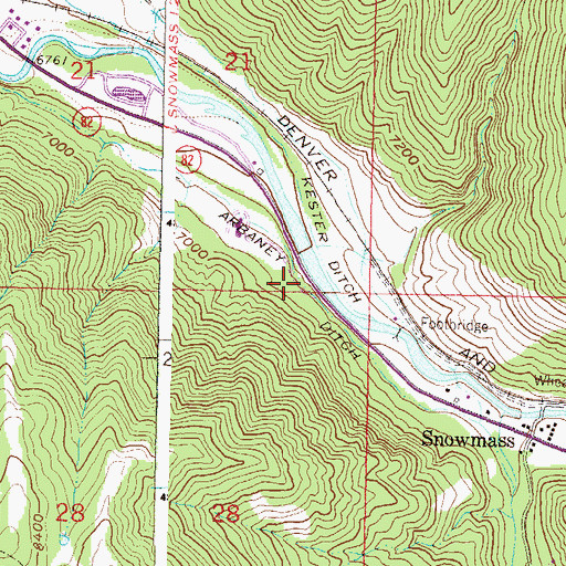 Topographic Map of Arbaney Ditch, CO