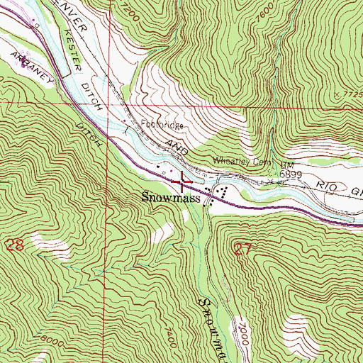 Topographic Map of Snowmass, CO