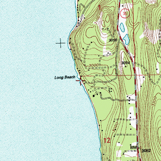 Topographic Map of Long Beach (historical), MT