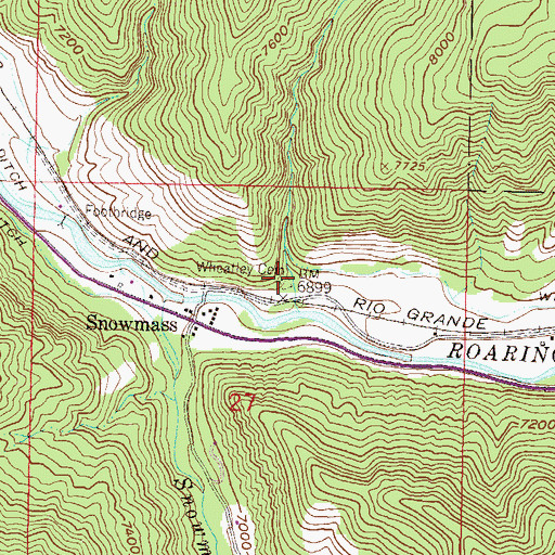 Topographic Map of Wheatley Cemetery, CO