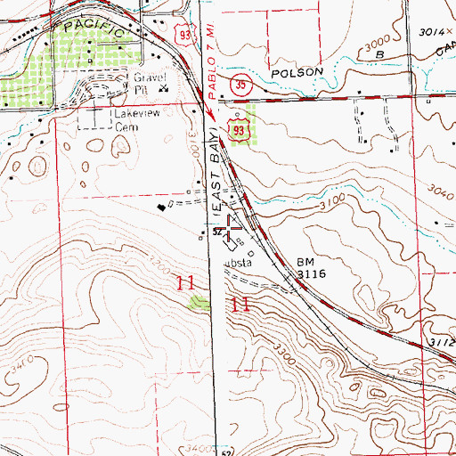 Topographic Map of Dupuis, MT