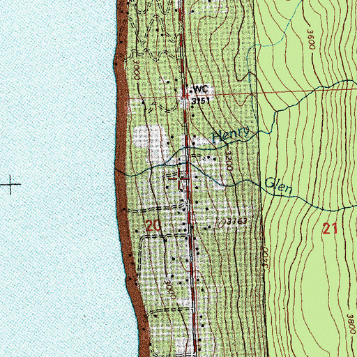 Topographic Map of Glen School (historical), MT