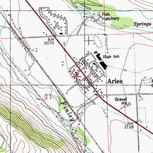 Topographic Map of Arlee Post Office, MT