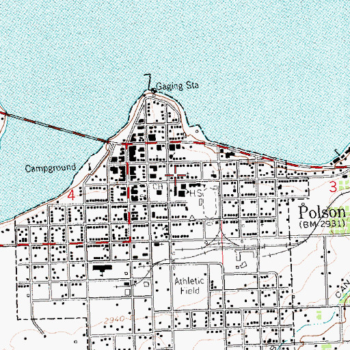 Topographic Map of First Presbyterian Church, MT