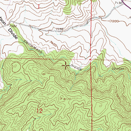 Topographic Map of Snowmass Divide Ditch, CO