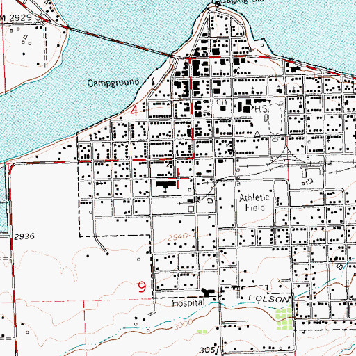 Topographic Map of Mission Valley Church of Christ, MT