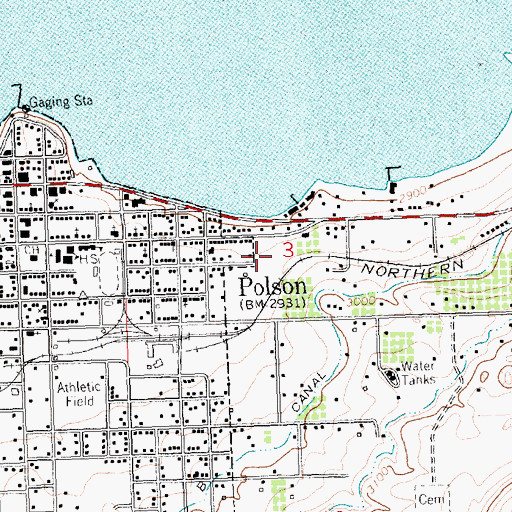 Topographic Map of Immaculate Conception Catholic Church, MT