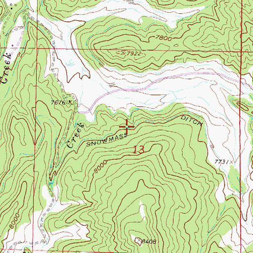 Topographic Map of Snowmass Ditch, CO