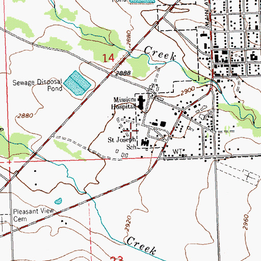 Topographic Map of Saint Ignatius Old Catholic Cemetery, MT