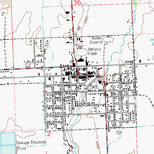 Topographic Map of Ronan City Library, MT