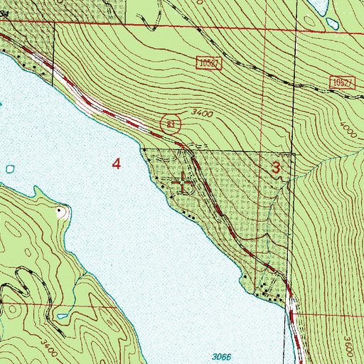 Topographic Map of Swan Village Market and Campground, MT