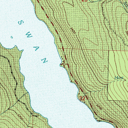 Topographic Map of Deer Lick Resort, MT