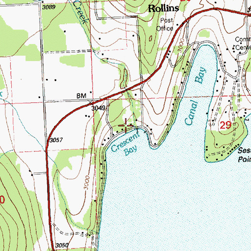 Topographic Map of Big Sky RV Resort and Marina, MT