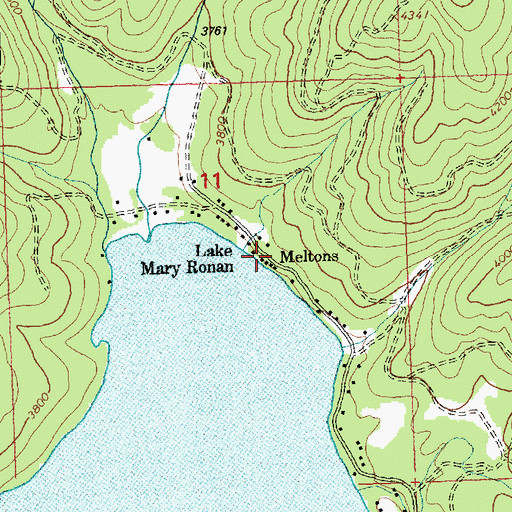 Topographic Map of Lake Mary Ronan Lodge Campground, MT