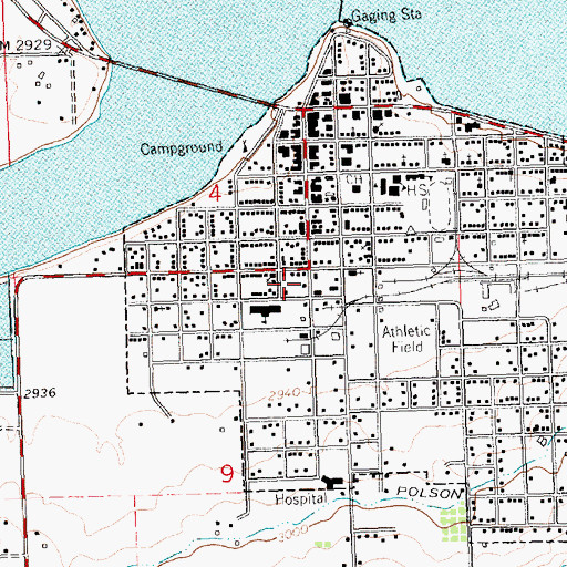 Topographic Map of Polson Flathead Historical Museum, MT