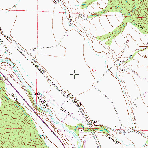 Topographic Map of Walthen Ditch, CO