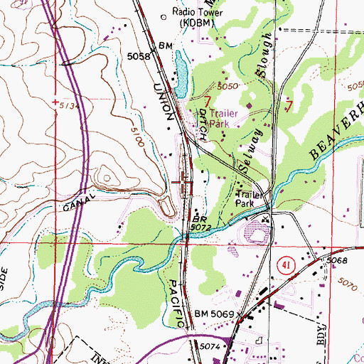 Topographic Map of Clarks Lookout State Park, MT