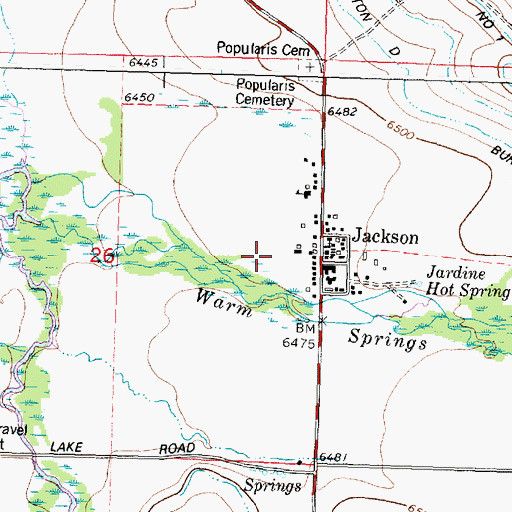Topographic Map of Jackson Fire Department, MT