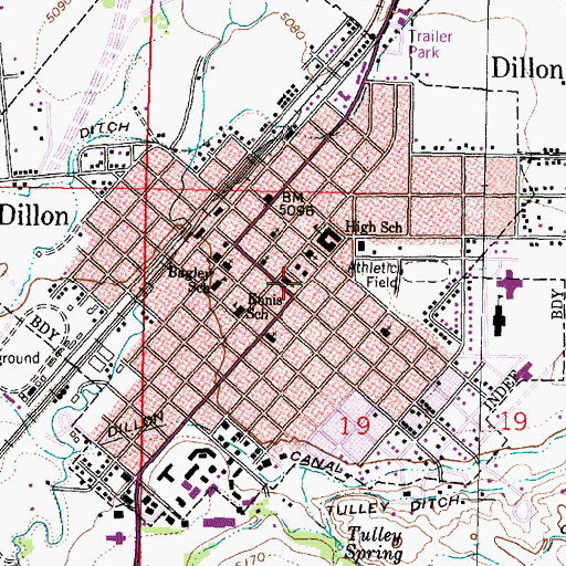 Topographic Map of Beaverhead County Courthouse, MT