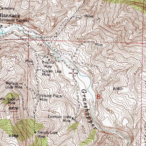Topographic Map of Centerville (historical), MT