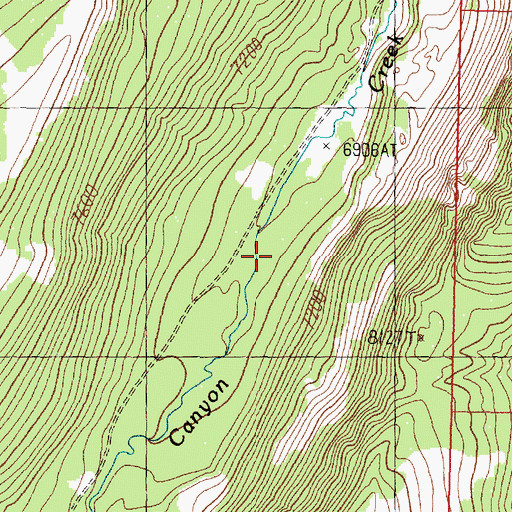 Topographic Map of Burnt Pine Post Office (historical), MT