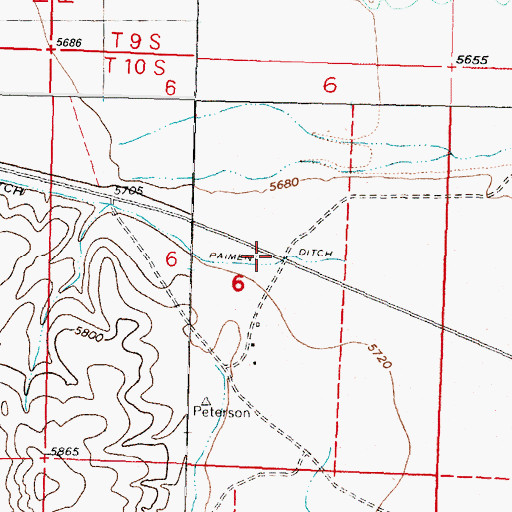 Topographic Map of Alice Post Office (historical), MT