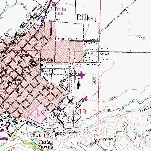 Topographic Map of Parkview Elementary School, MT