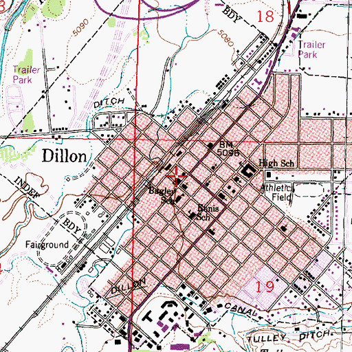Topographic Map of Kingdom Hall of Jehovahs Witnesses, MT