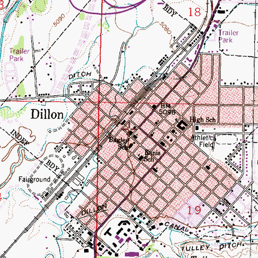 Topographic Map of Saint James Episcopal Church, MT