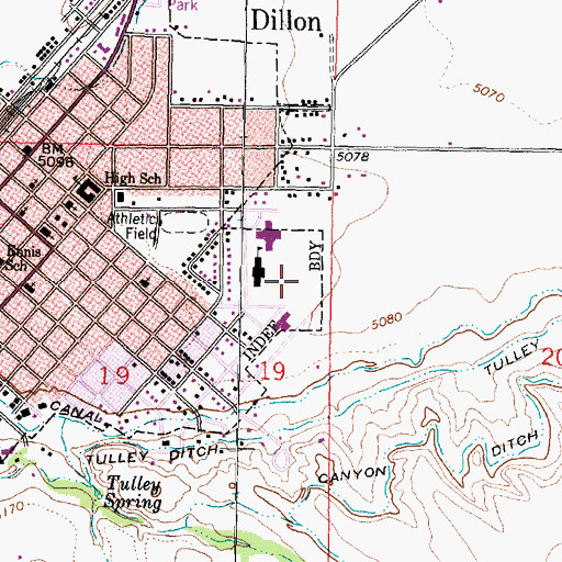 Topographic Map of Centennial Park, MT