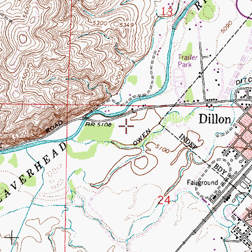Topographic Map of Cornell Park/Kiwanis Family Project, MT