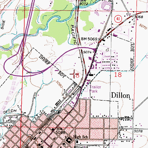 Topographic Map of Veterans Memorial Park, MT