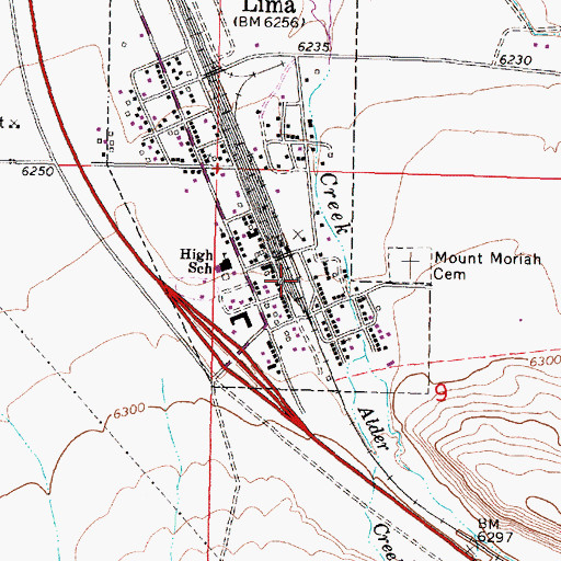 Topographic Map of Lima City Park, MT