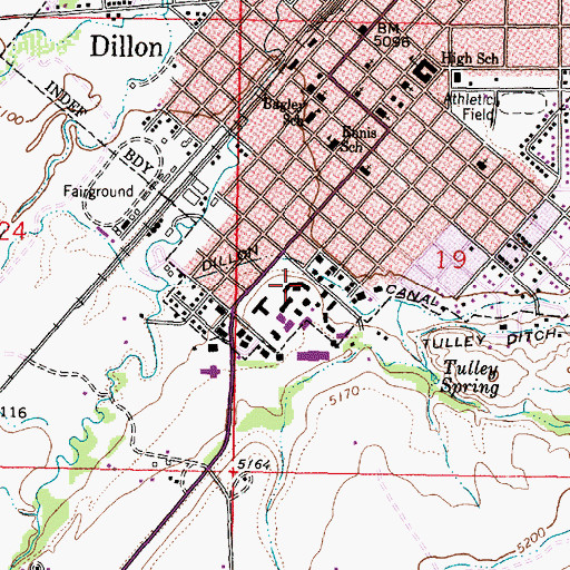 Topographic Map of Matthews Residence Hall, MT