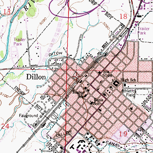 Topographic Map of Beaverhead County Museum, MT