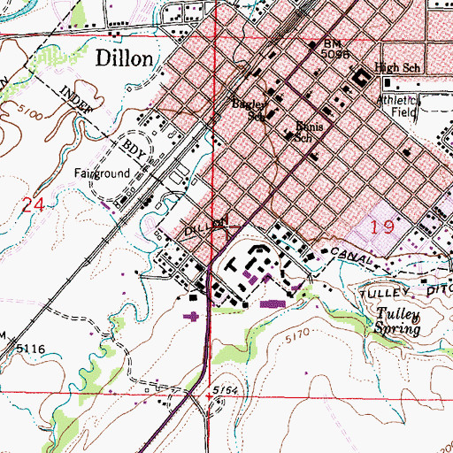 Topographic Map of Beaverhead Chiropractic Clinic, MT