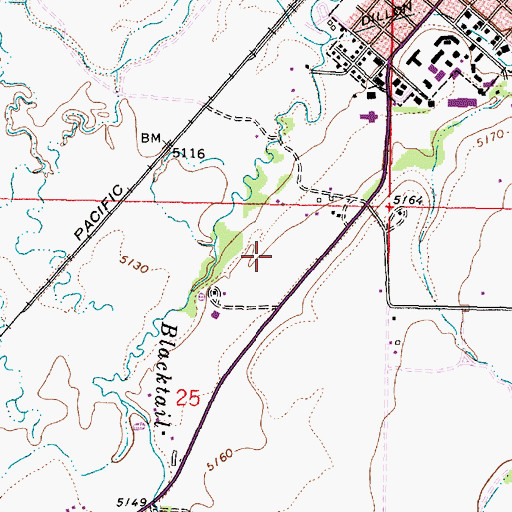 Topographic Map of Barrett Hospital and HealthCare, MT