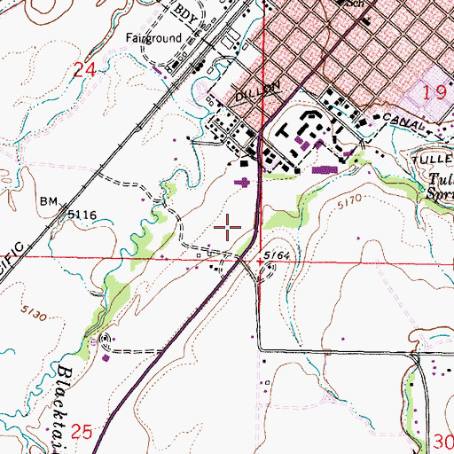 Topographic Map of Southside RV Park, MT