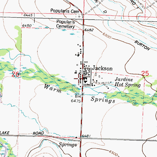 Topographic Map of Jackson Hot Springs Lodge, MT