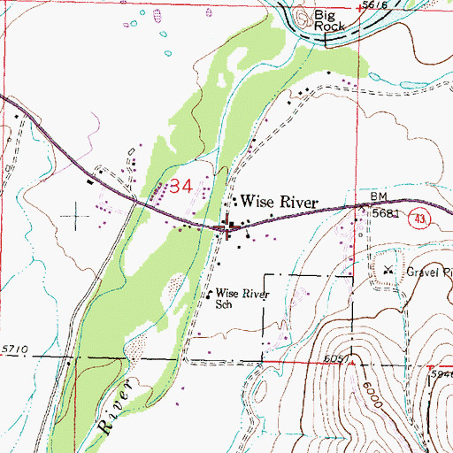 Topographic Map of Wise River Club Campground, MT
