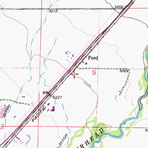Topographic Map of Barretts Park Campground, MT
