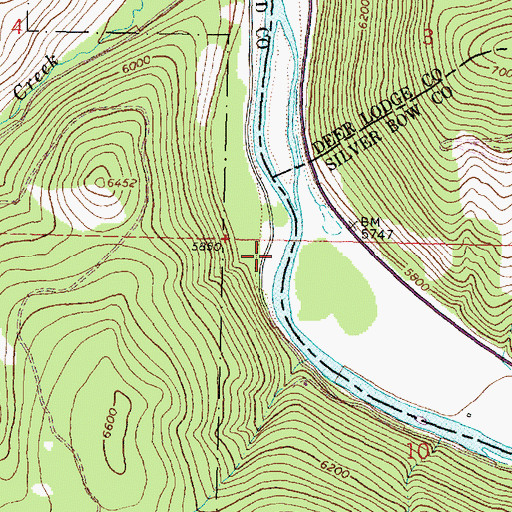 Topographic Map of East Bank Campground, MT