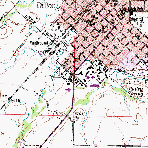 Topographic Map of The University of Montana - Western, MT
