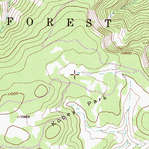 Topographic Map of Kobey Park, CO