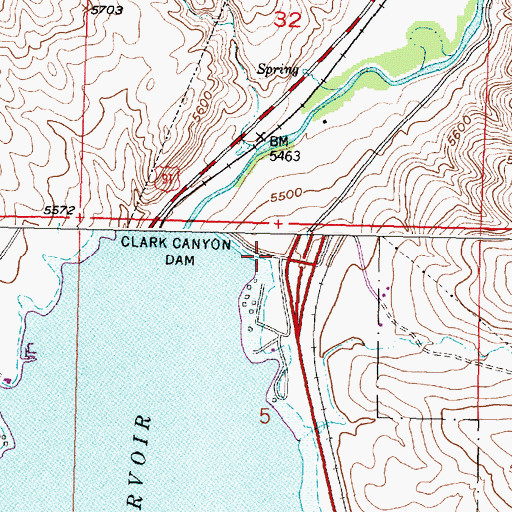 Topographic Map of Camp Fortunate Historical Marker (historical), MT