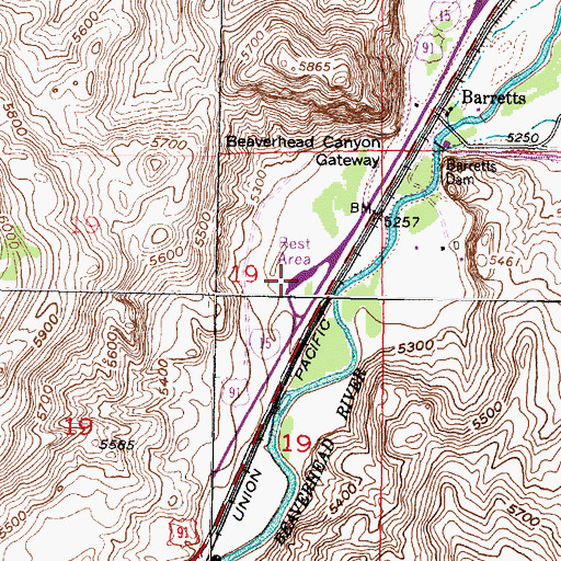 Topographic Map of Bannack Historical Marker, MT