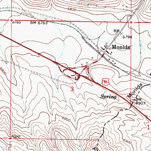 Topographic Map of Interchange 0, MT